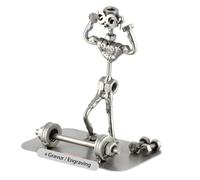 Steelman24 I Figurine en métal Culturiste avec Plaque De Gravure I Made in Germany I Idées Cadeaux I Sculpture d’Acier I Hommes de Métal