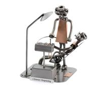 Steelman24 I Figurine en métal Dentiste avec Plaque De Gravure I Made in Germany I Idées Cadeaux I Sculpture d’Acier I Hommes de Métal