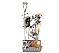 Steelman24 I Figurine en métal Électricien avec Étincelles avec Porte-Cartes De Visite I Made in Germany I Idées Cadeaux I Sculpture d’Acier