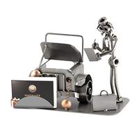 Steelman24 I Figurine en métal Expert en Automobile avec Porte-Cartes De Visite I Made in Germany I Idées Cadeaux I Sculpture d’Acier
