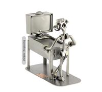 Steelman24 I Figurine en métal Flipper avec Plaque De Gravure I Made in Germany I Idées Cadeaux I Sculpture d’Acier I Hommes de métal