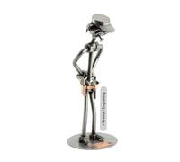 Steelman24 I Figurine en métal Gendarme avec Plaque De Gravure I Made in Germany I Idées Cadeaux I Sculpture d’Acier I Hommes de Métal
