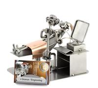 Steelman24 I Figurine en métal Gynécologue avec Porte-Cartes De Visite avec Plaque De Gravure I Made in Germany I Idées Cadeaux I Sculpture d’Acier