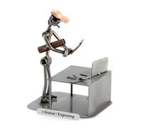 Steelman24 I Figurine en métal Ingénieur avec Plaque De Gravure I Made in Germany I Idées Cadeaux I Sculpture d’Acier I Hommes de Métal