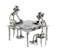 Steelman24 I Figurine en métal Joueurs De Scrabble I Made in Germany I Idées Cadeaux I Sculpture d’Acier I Hommes de métal