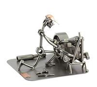 Steelman24 I Figurine en métal Mécanicien De Moto I Made in Germany I Idées Cadeaux I Sculpture d’Acier I Hommes de métal