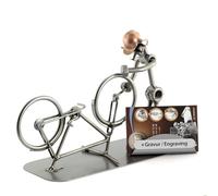 Steelman24 I Figurine en métal Mécanicien De Vélo avec Porte-Cartes De Visite avec Plaque De Gravure I Made in Germany I Idées Cadeaux