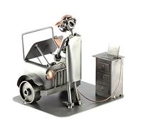 Steelman24 I Figurine en métal Mécanotricien Automobile I Made in Germany I Idées Cadeaux I Sculpture d’Acier I Hommes de métal