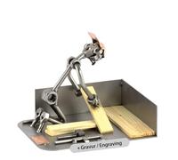 Steelman24 I Figurine en métal Parqueteur avec Plaque De Gravure I Made in Germany I Idées Cadeaux I Sculpture d’Acier I Hommes de Métal