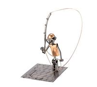 Steelman24 I Figurine en métal Pêche À La Mouche I Made in Germany I Idées Cadeaux I Sculpture d’Acier I Hommes de métal