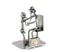 Steelman24 I Figurine en métal Pédiatre avec Plaque De Gravure I Made in Germany I Idées Cadeaux I Sculpture d’Acier I Hommes de Métal
