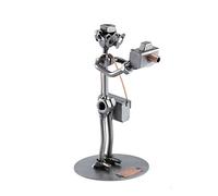 Steelman24 I Figurine en métal Photographe 2 avec Plaque De Gravure I Made in Germany I Idées Cadeaux I Sculpture d’Acier I Hommes de métal