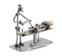 Steelman24 I Figurine en métal Physiothérapeute avec Plaque De Gravure I Made in Germany I Idées Cadeaux I Sculpture d’Acier I Hommes de Métal