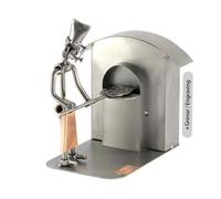 Steelman24 I Figurine en métal Pizzaiolo avec Plaque De Gravure I Made in Germany I Idées Cadeaux I Sculpture d’Acier