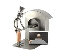 Steelman24 I Figurine en métal Pizzaiolo avec Porte-Cartes De Visite I Made in Germany I Idées Cadeaux I Sculpture d’Acier I Hommes de métal