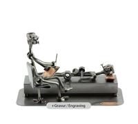 Steelman24 I Figurine en métal Psychologue avec Plaque De Gravure I Made in Germany I Idées Cadeaux I Sculpture d’Acier I Hommes de Métal