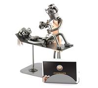 Steelman24 I Figurine en métal Sage-Femme avec Porte-Cartes De Visite I Made in Germany I Idées Cadeaux I Sculpture d’Acier I Hommes de métal