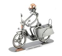 Steelman24 I Figurine en métal Scooter avec Plaque De Gravure I Made in Germany I Idées Cadeaux I Sculpture d’Acier I Hommes de Métal