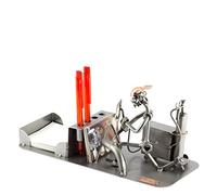 Steelman24 I Figurine en métal Soudeur avec Bureau I Made in Germany I Idées Cadeaux I Sculpture d’Acier I Hommes de métal