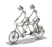 Steelman24 I Figurine en métal Tandem avec Plaque De Gravure I Made in Germany I Idées Cadeaux I Sculpture d’Acier I Hommes de Métal