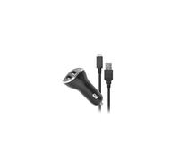 Steelplay JVASWI00025 Chargeur Auto 2 Ports USB 2.0 Noir/Argent - 5V/2.6A, Compatible Consoles Portables & Nintendo Switch, Câble USB Type-C 2m, 12-24V