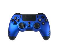 Steelplay, Metaltech, manette de jeu sans fil, gamepad avec double système de vibration, manette bluetooth compatible avec PS4, compatible avec PS3 et compatible avec PC - Bleue