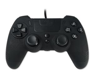 Steelplay, Metaltech, manette filaire pour playstation 4, PS3 et PC, manette gaming filaire avec double système de vibration, Gamepad contrôleur de jeux filaire - Noir Ebène