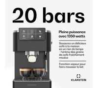 SteelPresso Touch SS 1350W 20bar Machine Expresso Noir