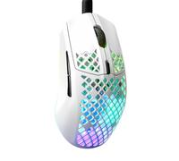 SteelSeries Souris gaming Aerox 3, RGB perforée, étanche ultralégère, TrueMove Core 8 500 DPI, Snow