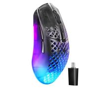 SteelSeries Aerox 3 Wireless Gen 2 - Souris 68 g, Polling Rate 4K (4000 Hz), Capteur Optique 26K DPI, Batterie 200h, Étanchéité IP54, Switchs 80 Millions de Clics, RGB, Patins 100% PTFE, Shadow