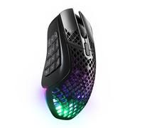 SteelSeries Aerox 9 Wireless - Souris MMO sans fil perforée - RGB - Ultra-légère et résistante à l’eau - 18 boutons - Bluetooth/2.4 GHz - Capteur optique TrueMove Air 18K DPI