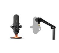 SteelSeries Alias Microphone USB pour PC + SteelSeries Alias Perche Micro - Capsule 3X Plus Grande pour Jouer, Streamer et podcaster - Réduction du Bruit par IA - Rotation à 360° - Pince de bureau