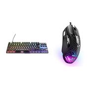 SteelSeries Apex 9 TKL - Clavier de Jeu mécanique - Switchs optiques - Actionnement en 2 Points & Aerox 5 - Souris Gaming perforée RGB - Design étanche ultraléger