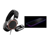 SteelSeries Arctis Pro GameDAC - Casque Gaming - Audio Haute Résolution certifié-Noir & QcK Prism Cloth - Tapis de Souris de Jeu en Tissu - Éclairage RVB 2 Zones - XL