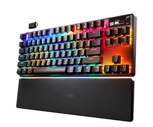 SteelSeries Clavier rapide HyperMagnetic gaming Apex Pro TKL Wireless - Format sans pavé numérique adapté à l’esport - Actionnement ajustable - Bluetooth - 2,4 GHz - USB-C - Anglais QWERTY
