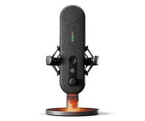 SteelSeries Microphone USB Alias pour PC - Capsule 3X Plus Grande pour Jouer, Streamer et podcaster - Logiciel Audio Sonar pour Streamers - Réduction du Bruit par IA - Support Amortisseur