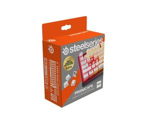 SteelSeries PrismCaps - Touches Double Shot Style Pudding - Thermoplastique PBT Durable - Compatible avec la Plupart des claviers mécaniques - Supports MX - Noir (Disposition Allemand), Blanc