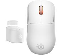 SteelSeries Sensei Pro Wireless Symmetrische Gaming-Maus - Weiß | Ultra-Wideband-Wireless/UWB, echtes 8K-Polling (9K-Overpolling), 54g Ultraleicht, 2 Akkus, 42K DPI, optische Schalter