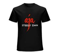 Steely Dan Aja Logo Rock Music Legend Men's T-Shirt Black 3XL