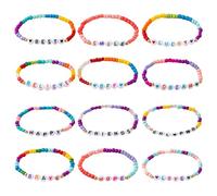 Steemjoey 12 PCS Bracelets Enfant Filles, Bracelets en Perles de Filles de Princesse et élasticité Réglables, Ensembles de Bijoux Enfants Bracelet Amitié Cadeaux Anniversaire pour Filles