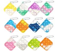 Steemjoey 12 Pièce Mini Pop Fidget Toy, Nouveau Populaire Mini Décompression du Bout des Doigts Anti-Stress pour TDAH, Jouet de Jouet Bulle Porte-clés, Un Jeu De Logique Tactile pour Les Enfants