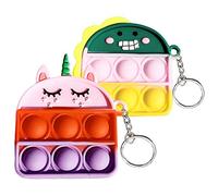 Steemjoey 2 PCS Mini Pop Push It Fidget Jouet Porte-clés, Nouveau Populaire Mini Décompression du Bout des Doigts pour ADD, Jouet Antistress pour Le Bureau, Enfants Adultes