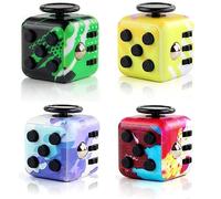 Steemjoey 4PCS Anti-Stress Fidget Toy Cube Anti Stress Jouet Décompression Jouet Cube avec 6 modules apaisants pour Enfants et Adultes