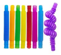 Steemjoey 8 Pièces Pop Tube, Tubes Sensoriels Anti Stress, Jouets de Tuyau | Extensible Multicolore pour Enfants, Fidget Toys Colorés à Presser Réduction du Stress et de l'Anxiété Adultes Cadeau Noël