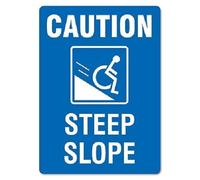 Steep Slope Plaque en métal avec avertissement de sécurité 20,3 x 30,5 cm