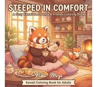 Steeped in Comfort: A Cozy Kawaii Red Panda & Friends Coloring Book: Kawaii Coloring Book For Adults