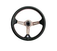 Steering Wheel 14 Pouces en Matière synthétique Moyen Creux Entraxe De 74mm for Modification Voiture(Titanium Frame)