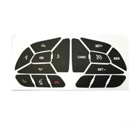 Steering Wheel Button Decal for pour dodge Charger 2016-2022 Black | Restores faded icons, black background with pour crisp white text, precise fit for 2016-2022 models