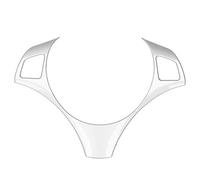 Steering Wheel Button Trim Cover pour 3 Series E90 2006-2012, Garniture en ABS Noir Brillant Style Fibre de Carbone - Design Élégant, Installation Facile, Améliore l’Intérieur (Argent)