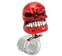 Steering Wheel Spinner Knob | Suicide Handle for Cars/Trucks/Tractors | Skull Design with Secure Grip | Easy Install & Universal Fit (Red)